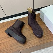 Fortok The Row Boots Suede Leather in Chocolate Brown  - 2