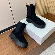 Fortok The Row Boots Suede Leather in Black - 1
