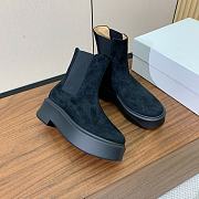 Fortok The Row Boots Suede Leather in Black - 4
