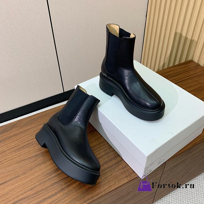 Fortok The Row Boots Leather in Black - 1