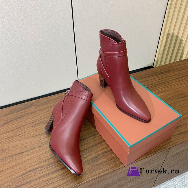 Fortok Loro Piana Felicity Ankle Boot Burgundy 7cm - 1