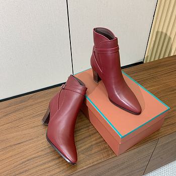 Fortok Loro Piana Felicity Ankle Boot Burgundy 7cm