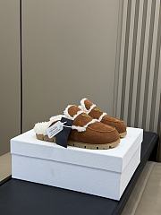 Fortok Prada Suede and Shearling Slippers in cinnamon brown  - 5