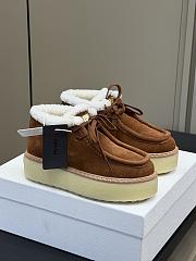 Fortok Prada Suede and Shearling Sneaker in cinnamon brown - 1