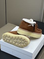 Fortok Prada Suede and Shearling Sneaker in cinnamon brown - 6