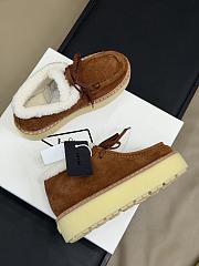 Fortok Prada Suede and Shearling Sneaker in cinnamon brown - 5