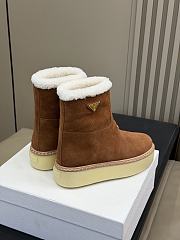 Fortok Prada Suede and Shearling Boots in cinnamon brown - 3