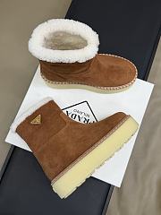 Fortok Prada Suede and Shearling Boots in cinnamon brown - 4