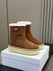 Fortok Prada Suede and Shearling Boots in cinnamon brown - 2