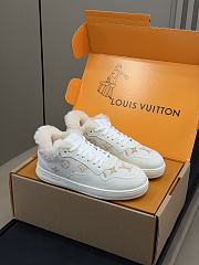 Fortok Louis Vuitton Stadium Sneaker With Fur in Beige - 1