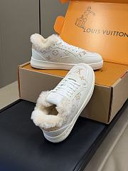 Fortok Louis Vuitton Stadium Sneaker With Fur in Beige - 5