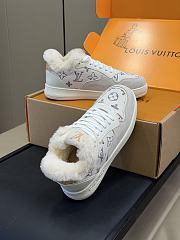 Fortok Louis Vuitton Stadium Sneaker With Fur in Lilac - 5
