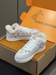 Fortok Louis Vuitton Stadium Sneaker With Fur in Lilac - 4
