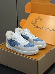 Fortok Louis Vuitton Stadium Sneaker With Fur in Denim - 1