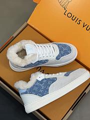 Fortok Louis Vuitton Stadium Sneaker With Fur in Denim - 5