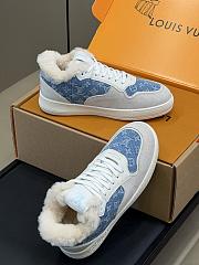 Fortok Louis Vuitton Stadium Sneaker With Fur in Denim - 6