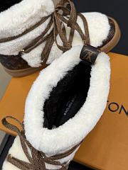 Fortok Louis Vuitton LV Cloud Lace-Up Ankle Boot sneaker in beige shearling - 6