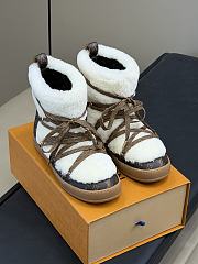 Fortok Louis Vuitton LV Cloud Lace-Up Ankle Boot sneaker in beige shearling - 5