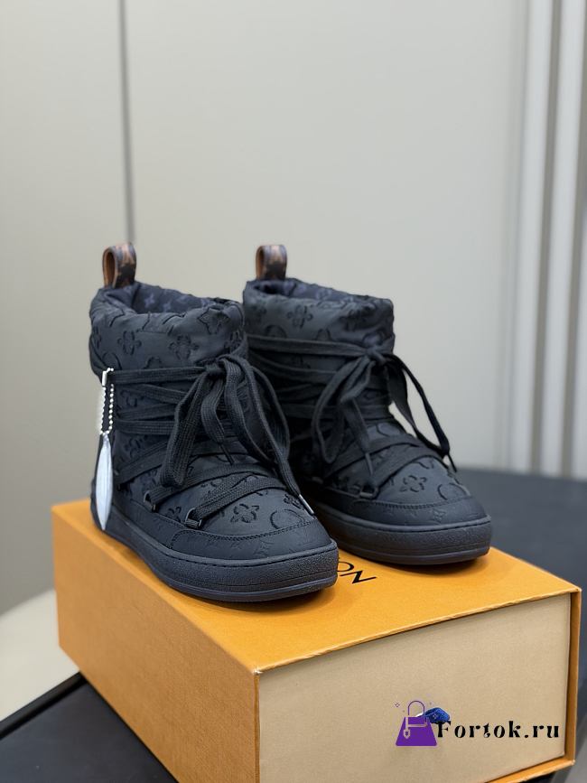 Fortok Louis Vuitton LV Cloud ankle boot sneaker Full Black - 1