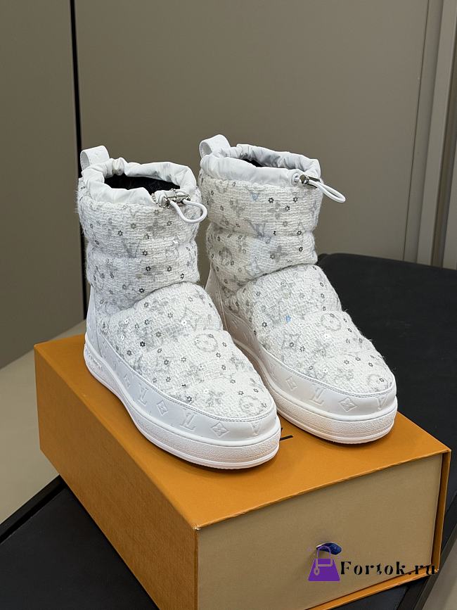 Fortok Louis Vuitton LV Cloud ankle boot sneaker White Monogram - 1