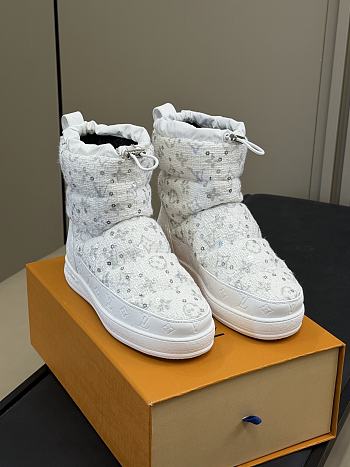 Fortok Louis Vuitton LV Cloud ankle boot sneaker White Monogram
