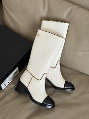 Fortok Chanel Knee-High Boots White - 2