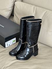 Fortok Chanel Knee-High Boots Black - 1