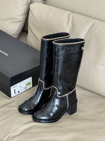 Fortok Chanel Knee-High Boots Black