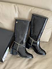 Fortok Chanel Knee-High Boots Black - 2