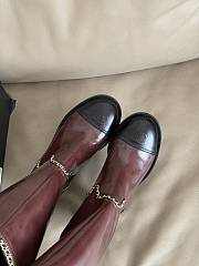 Fortok Chanel Knee-High Boots Burgundy - 4