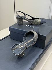 Fortok Chanel sling back high heel Tweed  - 2