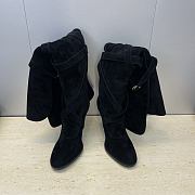 Fortok YSL Saint Laurent Black Suede Knee Length Boots 9.5cm - 5