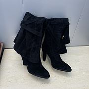 Fortok YSL Saint Laurent Black Suede Knee Length Boots 9.5cm - 4
