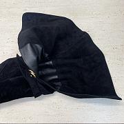 Fortok YSL Saint Laurent Black Suede Knee Length Boots 9.5cm - 3