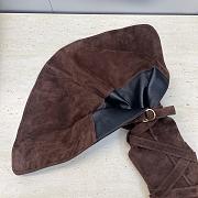 Fortok YSL Saint Laurent Brown Suede Knee Length Boots 9.5cm - 5