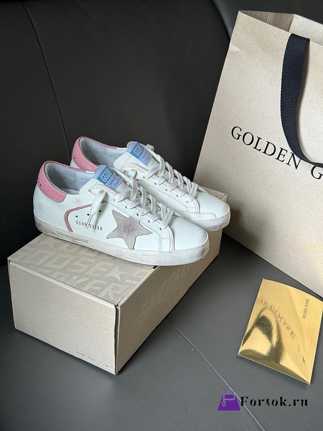 Fortok Golden Goose Super-Star Sneaker White With Pink/Blue - 1