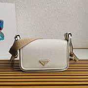 Fortok Prada White Leather Shoulder Bag 24x15x8CM  - 1
