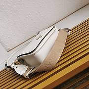 Fortok Prada White Leather Shoulder Bag 24x15x8CM  - 5