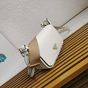 Fortok Prada White Leather Shoulder Bag 24x15x8CM  - 6