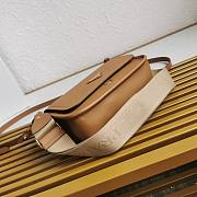 Fortok Prada Brown Leather Shoulder Bag 24x15x8CM  - 6