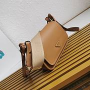 Fortok Prada Brown Leather Shoulder Bag 24x15x8CM  - 5