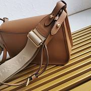 Fortok Prada Brown Leather Shoulder Bag 24x15x8CM  - 4