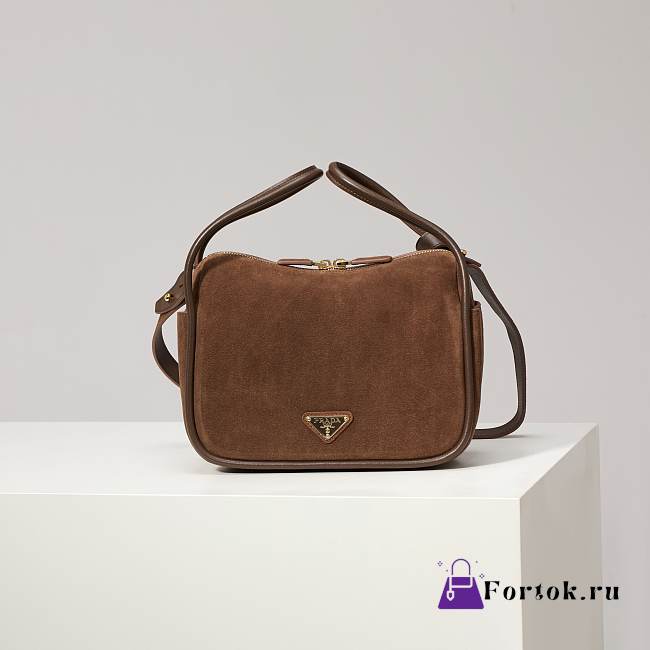 Fortok Prada Suede Darling 2024 brown shoulder bag 25x18x10cm - 1