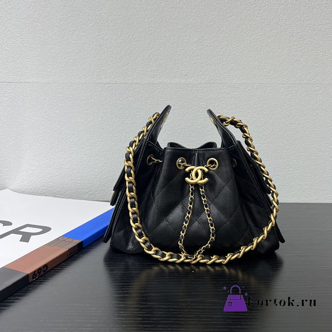 Fortok Chanel 25 Black Mini Bag Caviar 20 x 22 x 12.5cm - 1