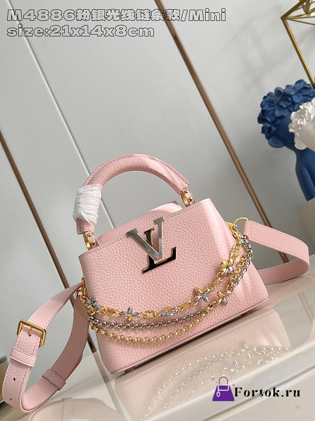 Fortok Louis Vuitton Capucines Mini bag in pink Taurillon 14 x 8 x 21cm - 1