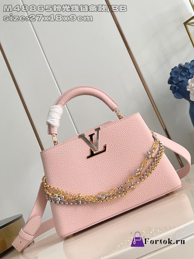 Fortok Louis Vuitton Capucines bag in pink Taurillon 27 x 17.3 x 9cm  - 1
