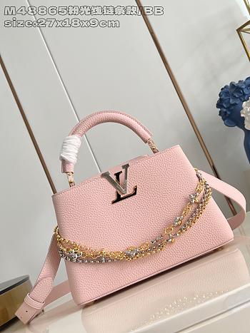 Fortok Louis Vuitton Capucines bag in pink Taurillon 27 x 17.3 x 9cm 