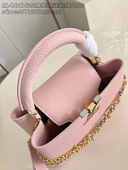 Fortok Louis Vuitton Capucines bag in pink Taurillon 27 x 17.3 x 9cm  - 3