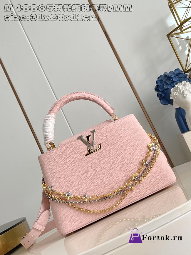 Fortok Louis Vuitton Capucines Large bag in pink Taurillon 31.5x20x11cm - 1