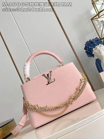 Fortok Louis Vuitton Capucines Large bag in pink Taurillon 31.5x20x11cm